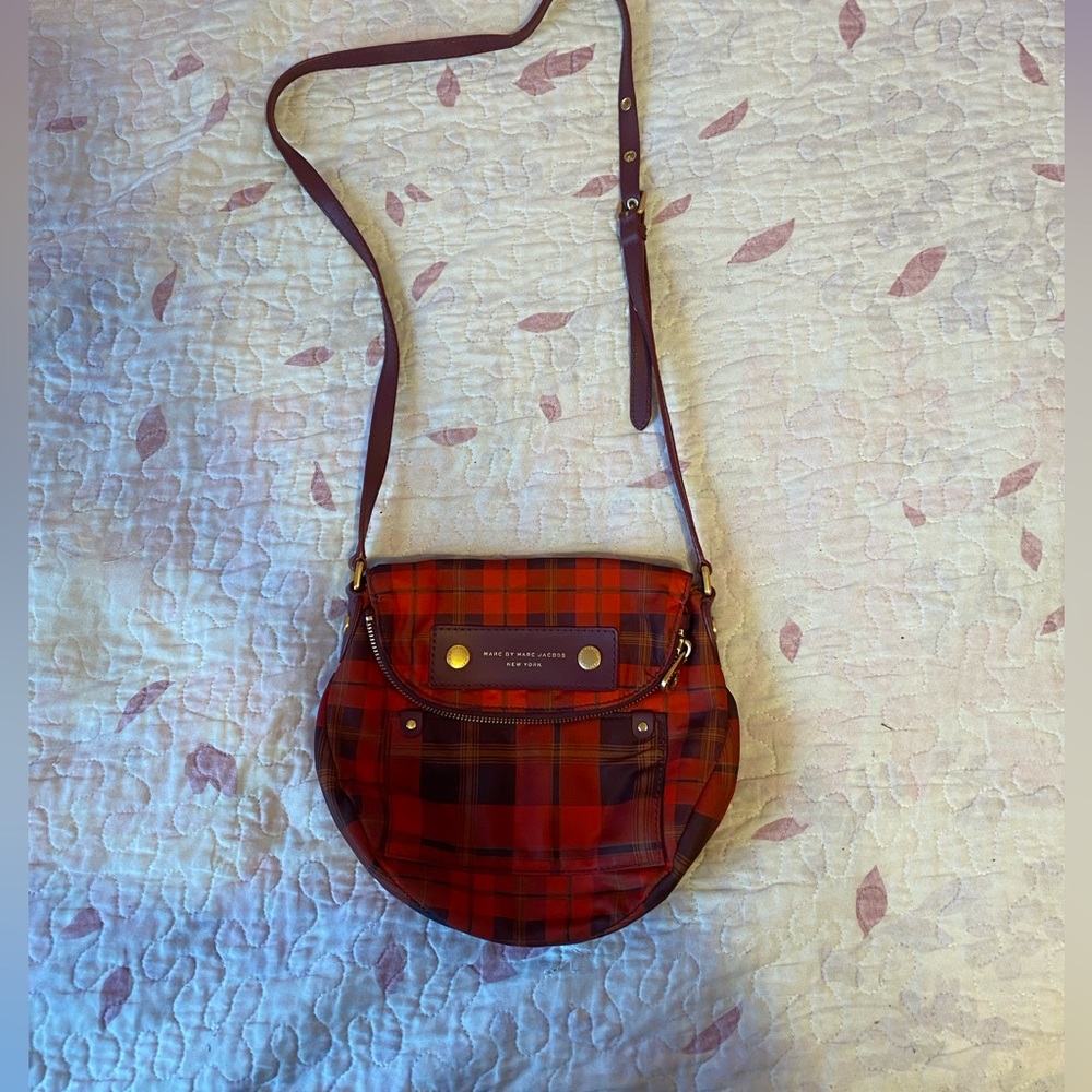 Marc by Marc Jacobs Mini Natasha Red Plaid Crossbody